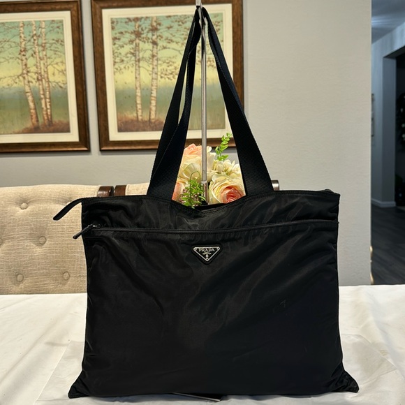 Prada Handbags - Prada Black Nylon Shoulder Tote